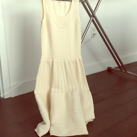 Sandro knitted sleeveless size 1 white dress.