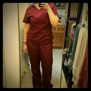 Scrub top and bottom set