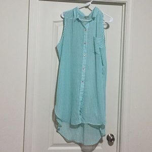 Real and white striped tunic.