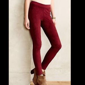 Anthropologie La Fee Verts Vegan Suede Leggings