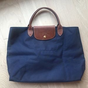 Longchamp Navy Le Pliage Open Tote