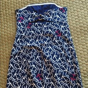 Strapless Lilly Pulitzer anchor print dress size 4