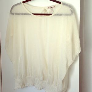 Sheer backless cream top