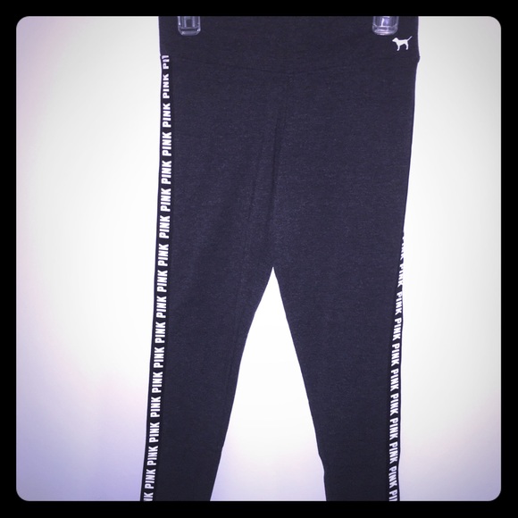 VS PINK grey/white cotton leggings