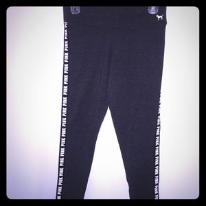 VS PINK grey/white cotton leggings