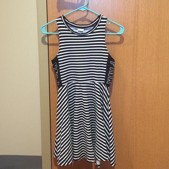 Victoria's Secret Pink black & white striped dress