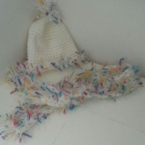 Kids knitted scarf and beanie hat set