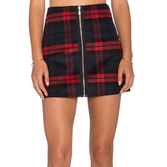 Lucy Paris Red Plaid Skirt