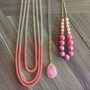 Set of Coral/Pink/Orange Necklaces