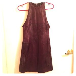 T By Alexander Wang Leather Laser Cut Dress