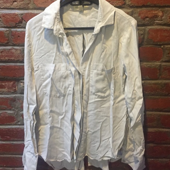 split back, button up linen shirt - Picture 1 of 2