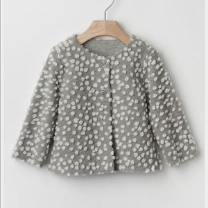 Baby Gap infant girls Sherpa dot swing coat