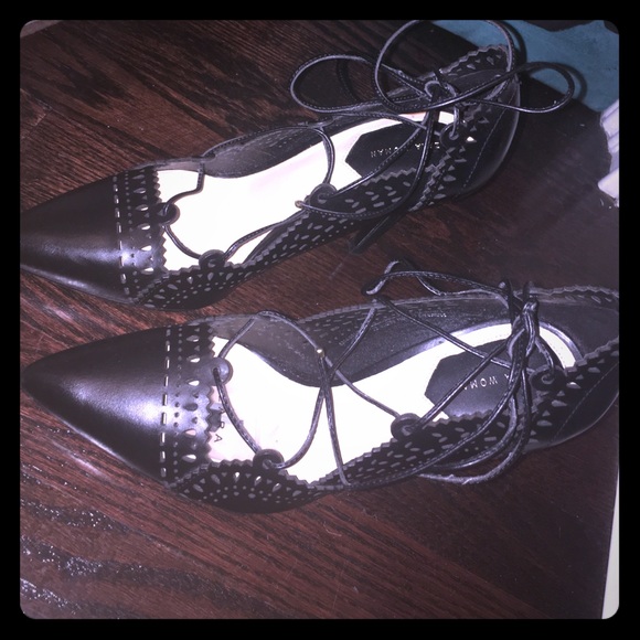 Zara lace up pumps