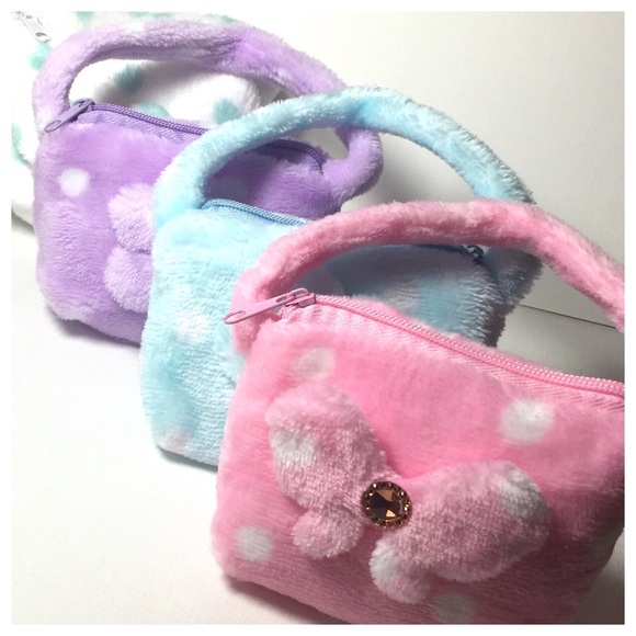 Childs plush faux fur purse