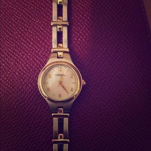 Fossil two tone gold & silver no battery it works