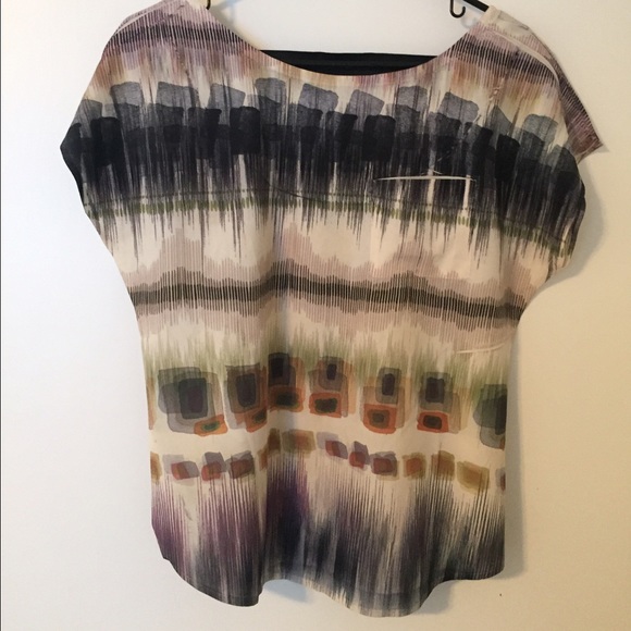 Fun multicolored short sleeve blouse