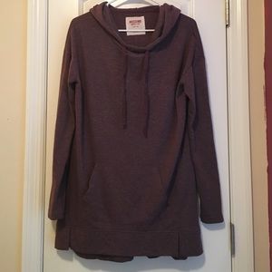 Purple long pull over hoodie.