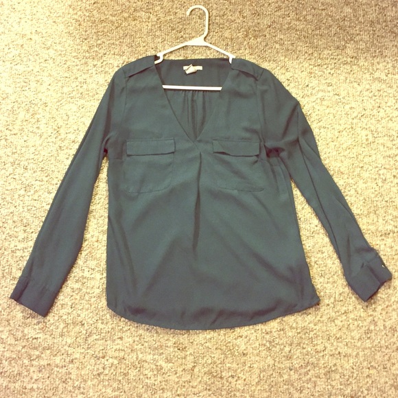 H&M Dark Green/Blue Blouse