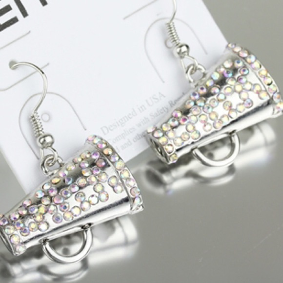 Cheer Jewelry Megaphone Cheer Rhinestone Earrings Cheerleader Poshmark