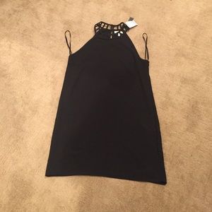 Black High Neck Mini Dress