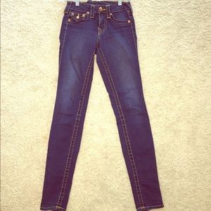 True religion high wasted dark denim jeans