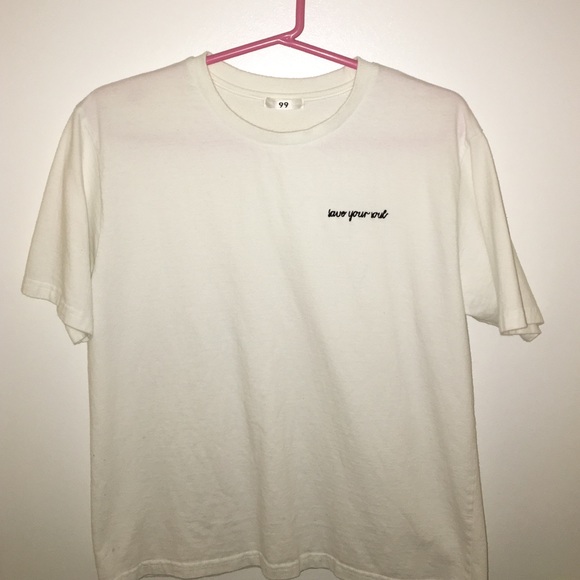 MIXXMIX white embroidery 'save your soul' tshirt