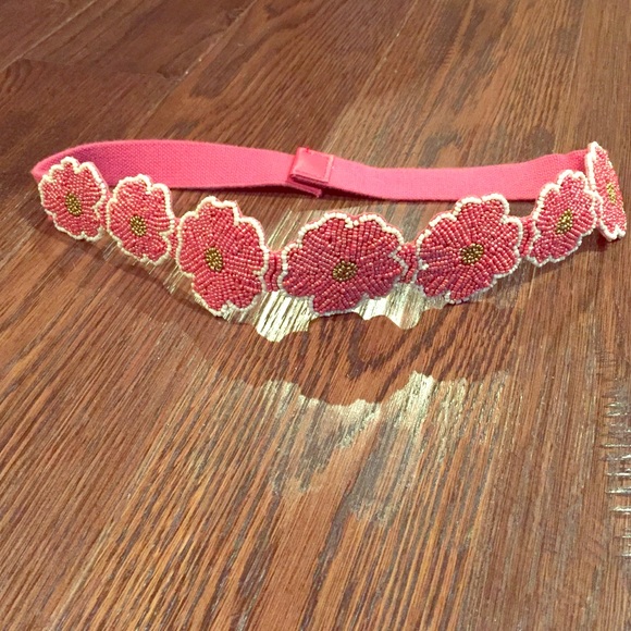 Anthropologie Beaded Flower Belt
