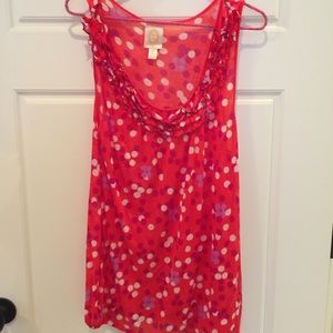 ANTHRO DELICATE SEMI-SHEER RUFFLED TANK