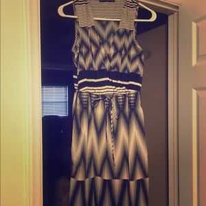 Sleeveless Black & Tan Dress