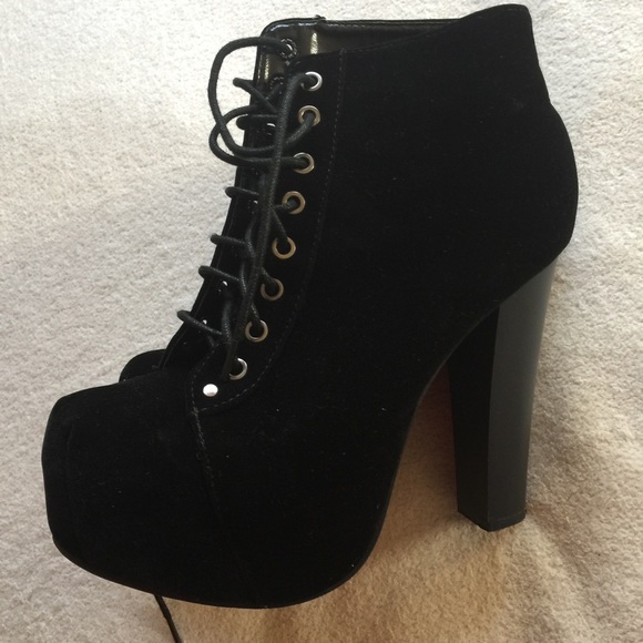 Black platform boots