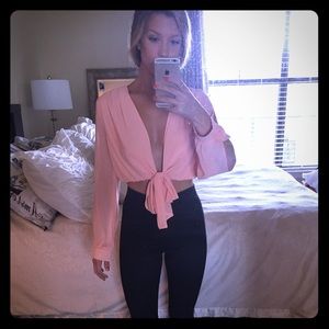 Peach crop top