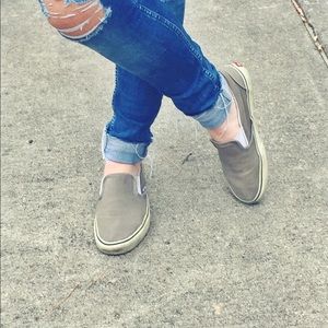 Grey slip-on Vans