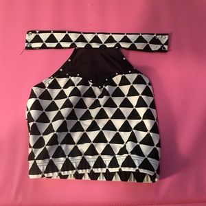 Dance top with added rhinestones