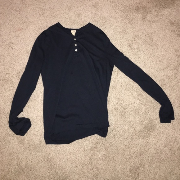 Hollister Navy Blue Waffle Shirt