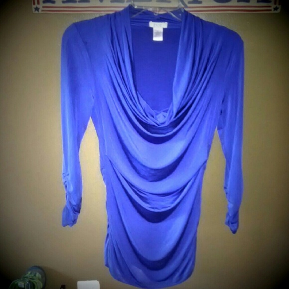 Cache Beautiful Longsleeved Blue Top Small