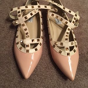 Pink studValentino insp flats ***never worn ***