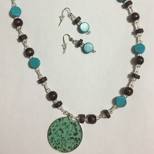 Handmade necklace and earring set