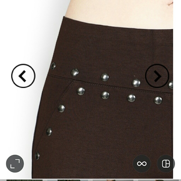 Skinny pants with zipper & studded front details - Picture 2 of 3