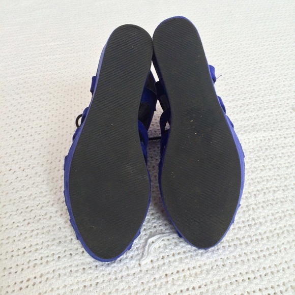 Blue suede platforms - Picture 4 of 4