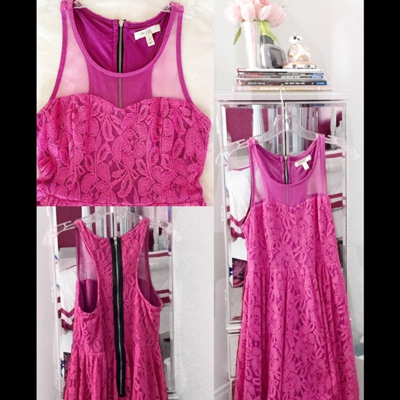 (Worn Once) Nordstom Pink Lace and Chiffon dress
