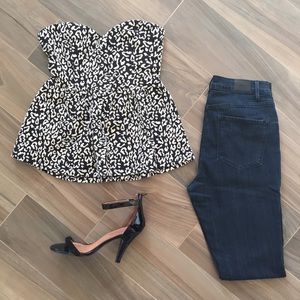 Pins and Needles strapless peplum top