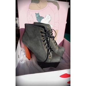 Jeffrey Campbell Lita Black Booties Size 7m