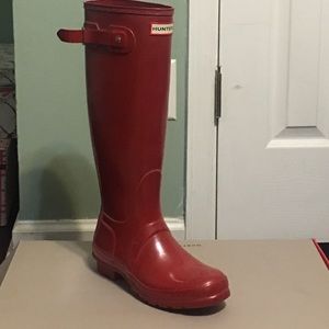 Glossy Military Red Hunter Boots