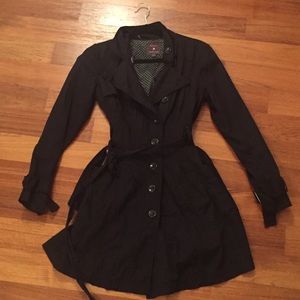 Navy blue light trench coat