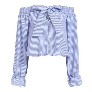 3/4 Sleeve Crop Top off Shoulder size L