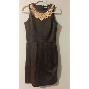 Size 4 Antonio Melani Gold and Brown Party Dress