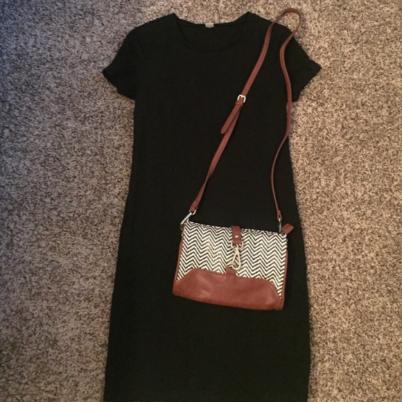 Black and brown crossbody purse