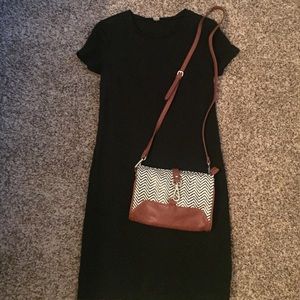 Black and brown crossbody purse