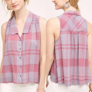 Anthropologie plaid midi tank