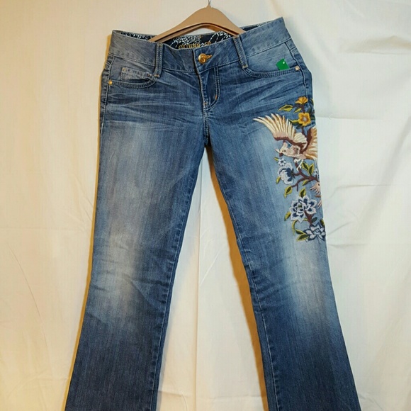 guess embroidered jeans